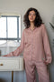 Women summer pajama set Rose buttoned shirt + Pants